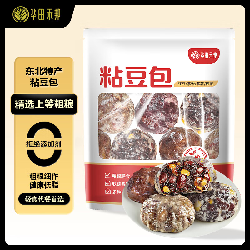 华田禾邦 低脂杂粮粘豆包 400g 券后4.9元