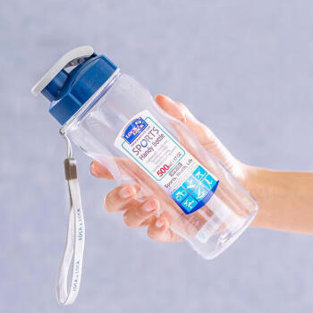 LOCK&LOCK 乐扣（LOCK&LOCK）便携式提绳防漏塑料运动水杯手提式塑料壶 500ML透明 HPP721