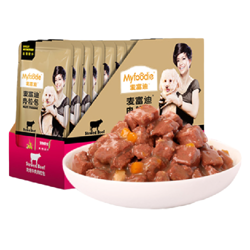 Myfoodie 麦富迪 狗狗零食 狗湿粮肉粒包 清炖牛肉味95g*12 券后14.92元