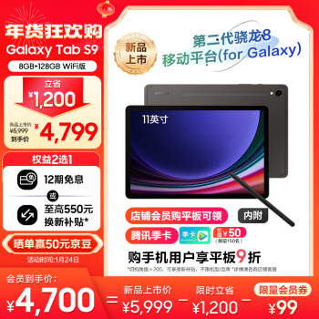 SAMSUNG 三星 S9 2023款Tab 11英寸 骁龙8Gen2 内附Spen 120Hz