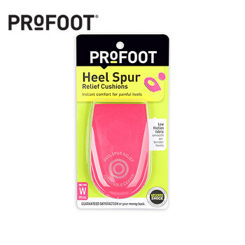 PROFOOT 脚跟骨刺鞋垫 女足跟痛防磨脚后跟垫透气运动减震 粉红色 均码