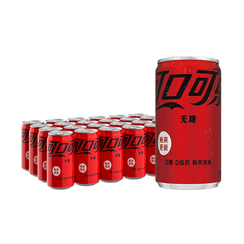 可口可乐 零度可乐 无糖零卡碳酸饮料mini汽水200ml*24罐 新老包装随机发货 34.2元