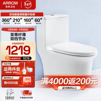 ARROW 箭牌卫浴 AE1021M 连体式马桶 305mm坑距