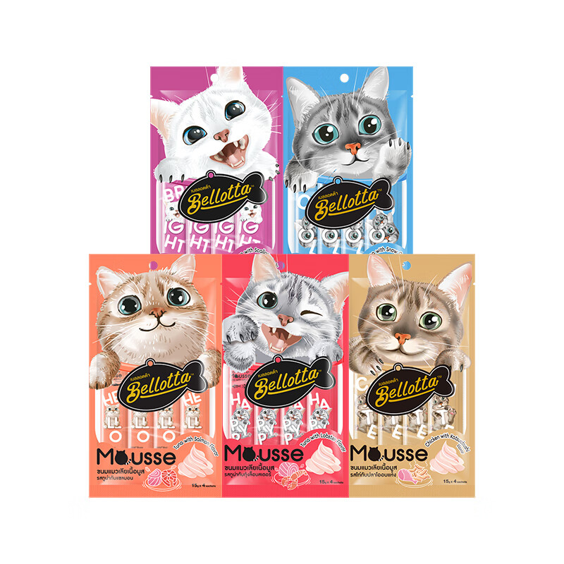 特别添加益生元：bellotta 猫咪零食猫条 5包*15g支 券后16元