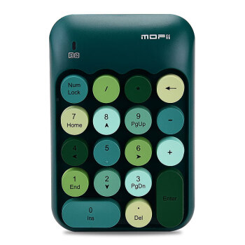 MOFii 摩天手 X910 无线笔记本数字小键盘 USB无线键盘 迷你财务会计键盘 银行键盘 墨绿色混彩