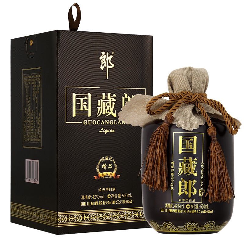 LANGJIU 郎酒 国藏郎 浓香型 白酒 礼盒酒喜酒粮食酒 42度 500mL 4瓶 国藏郎精品整箱 券后308元