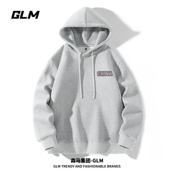 GLM 森马集团品牌卫衣男春秋季设计感国潮字母帽衫运动宽松男士外套
