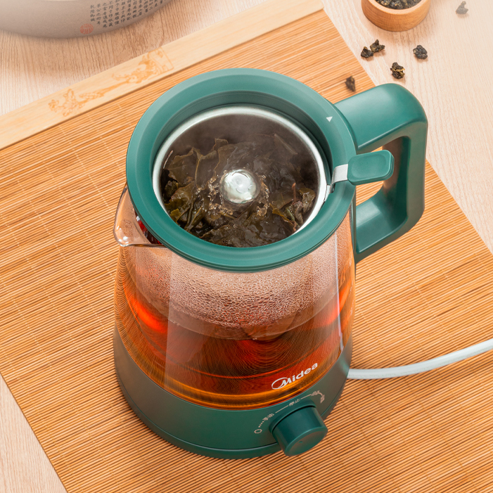 Midea 美的 养生壶智能复古喷淋式煮茶器煮茶壶1L 电热水壶迷你玻璃花茶壶养生壶MK-C10-C 券后59元