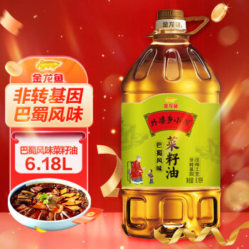 金龙鱼 食用油 非转基因 外婆乡小榨巴蜀风味菜籽油6.18L