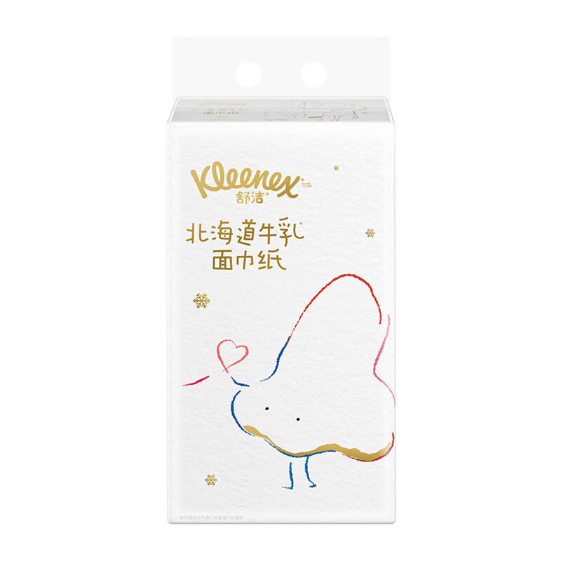 Kleenex 舒洁 北海道牛乳系列乳霜纸面巾80抽5包装 鼻子纸 保湿纸巾 婴儿纸巾 59.9元