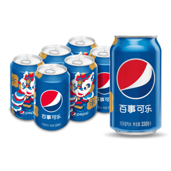 pepsi 百事 可乐 Pepsi 碳酸饮料 330ml*6听 整箱 (新老包装随机发货) 百事出品