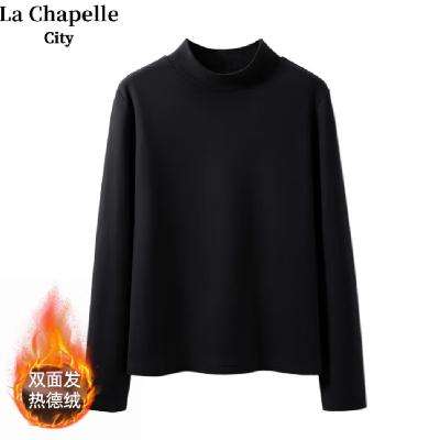 La Chapelle City 拉夏贝尔 德绒打底衫 黑-纯色 S*2件 44.8元包邮（合22.4元/件）