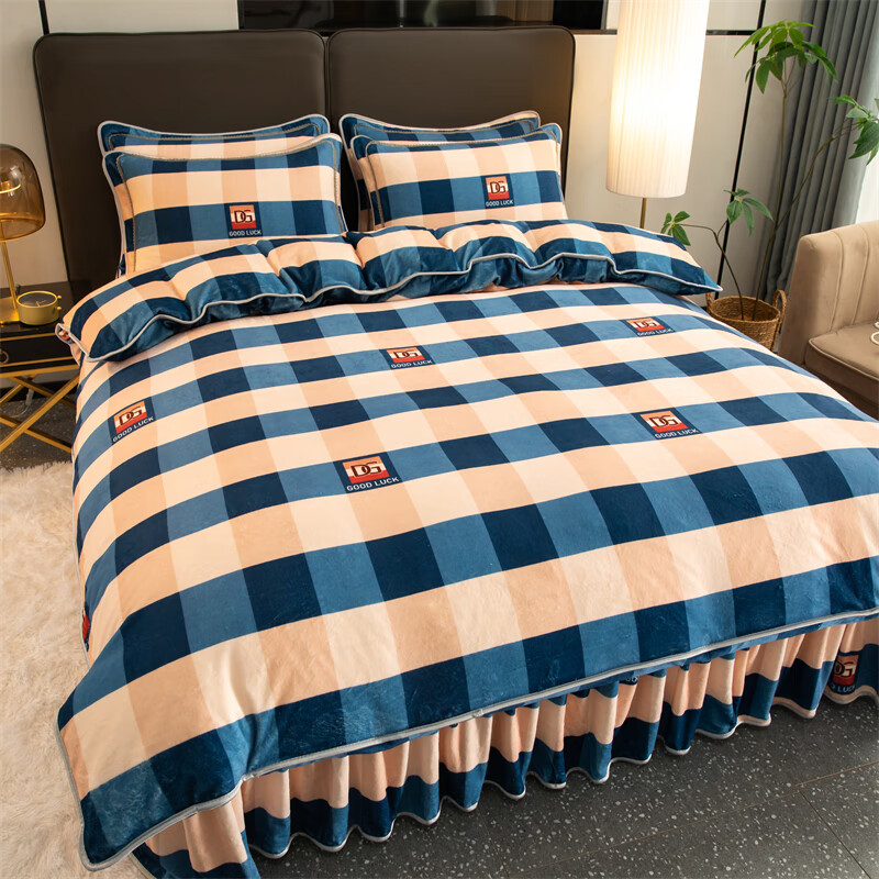 京东PLUS：琳豆豆 加厚牛奶绒四件套 200*230cm 8斤重 券后129元