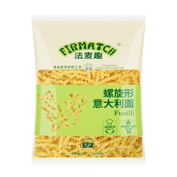 FIRMATCH 法麦趣 螺旋形意大利面500g 螺丝形儿童意面意式面条速食