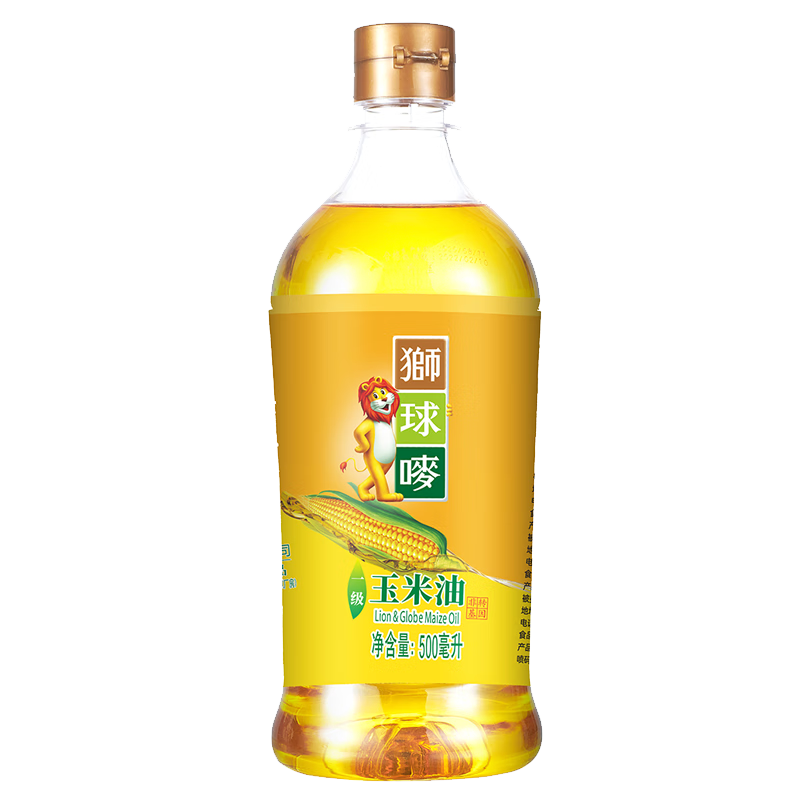 Plus会员:狮球唛 食用油 非转基因玉米油500ml  4.16元包邮（需用券）
