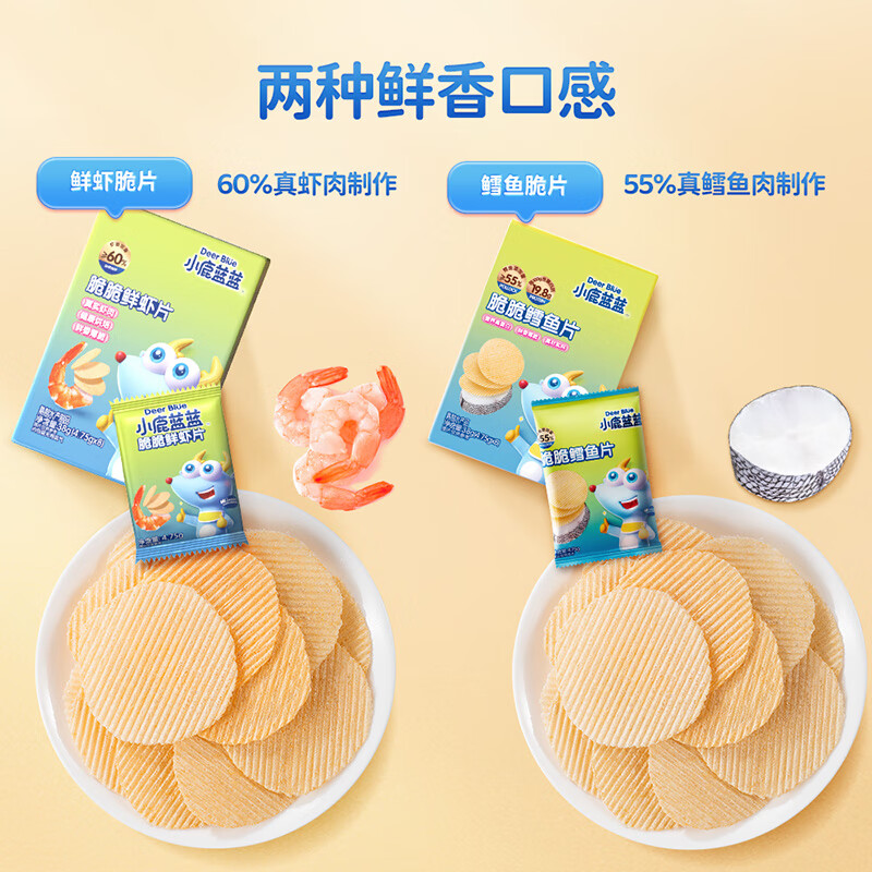 小鹿蓝蓝 小鹿蓝_宝鲜虾片 宝零食儿童虾片儿童零食独立包装 38g 12.9元（需买2件，需用券）