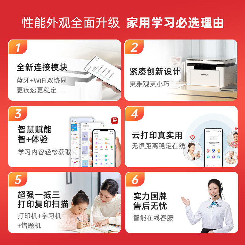 PANTUM 奔图 M1激光打印机家用 办公/家用打印机 远程打印 作业打印 复印扫描一体机 券后749元