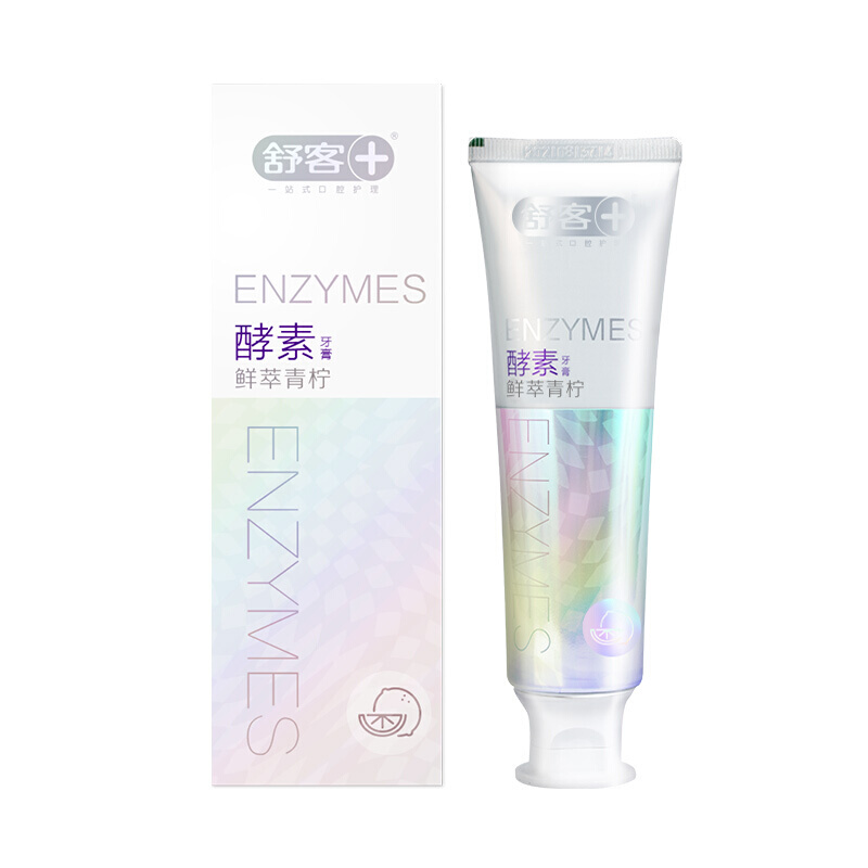 Saky 舒客 美白酵素牙膏120g*3美白牙齿去黄去牙渍减轻口臭含氟防蛀清新口气 69.9元