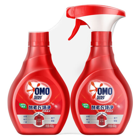 OMO 奥妙 酵素衣领净 400g*2瓶装 强力去污 衣领助洗剂 喷雾型衣领净 17.28元