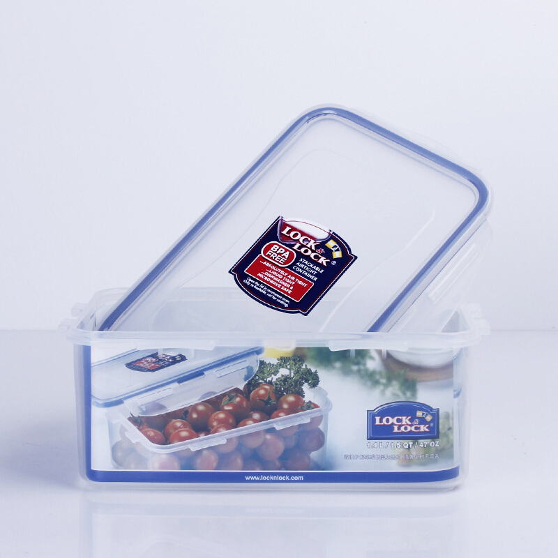 LOCK&LOCK 乐扣 塑料保鲜盒 饭盒微波炉便当盒冰箱收纳食品盒密封饭盒 HPL817H-1.4L长方形 21.9元