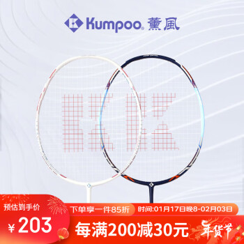 KUMPOO 薰风 羽毛球拍全碳素轻盈易控耐打攻守兼备情侣对拍C920雪玲珑+深海