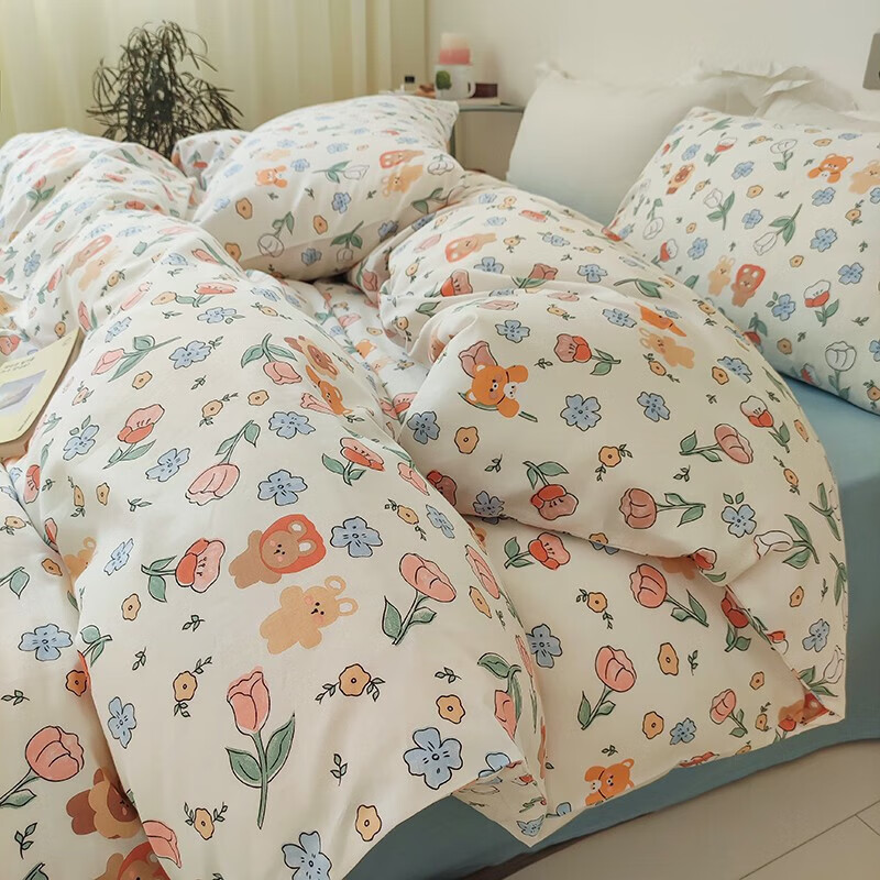 京东PLUS：LANRUI 兰芮 100%全棉新疆精梳棉四件套200*230cm 券后109元