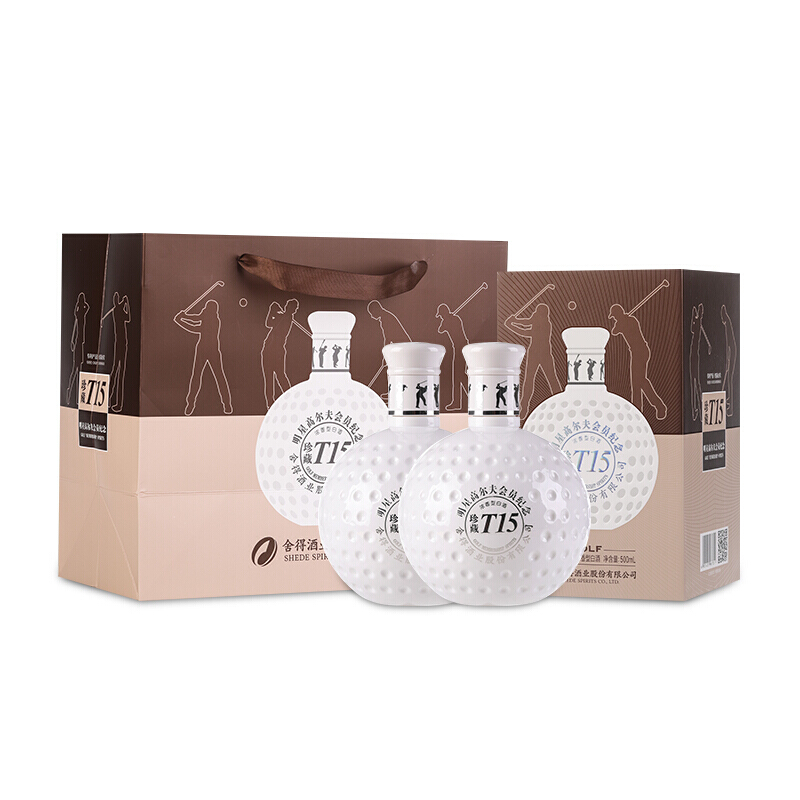 舍得 沱牌舍得酒 52度珍藏T15高尔夫会员纪念酒 52度 500mL 2瓶 高尔夫酒 券后140元