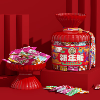 徐福记 红色桶装420g 包装升级 新年糖果 年货 混合口味 休闲零食 喜糖