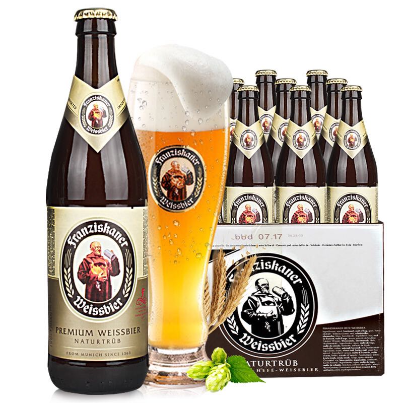 范佳乐 德国小麦白精酿啤酒450ml×12瓶 整箱装 59.26元（需买2件，需用券）