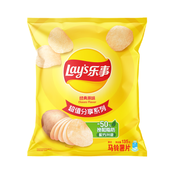 Lay's 乐事 超值分享 马铃薯片 原味 135g