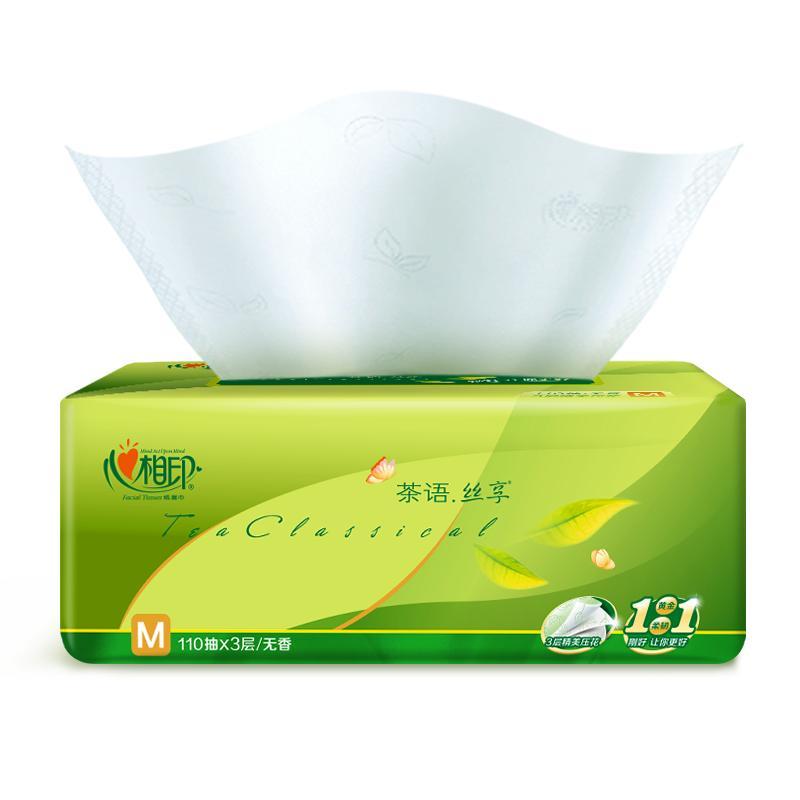 限移动端、京东百亿补贴：心相印 抽纸巾茶语丝享系列面巾纸3层家庭实惠装卫生纸家用餐巾纸 110抽s码（共24包） 32.3元