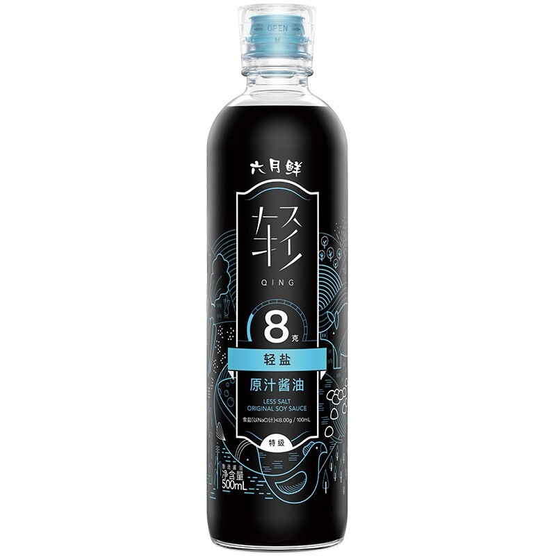 六月鲜 8克 轻盐 原汁酱油 500ml 18.83元