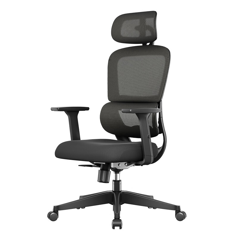 习格 人体工学椅舒适久坐办公椅家用电脑椅伸缩腰靠老板椅网布椅子 208黑框黑 549元