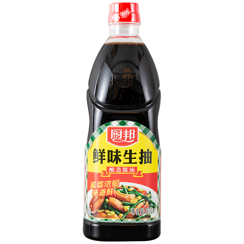 厨邦 鲜味生抽900ml 酿造酱油 7.8元