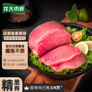 LONG DA 龙大 肉食 黑猪里脊肉400g 蓬莱生态黑猪肉生鲜猪通脊猪外脊猪肉脯酱卤原料