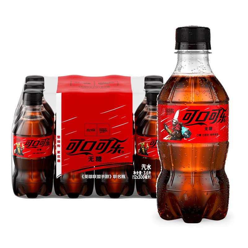 plus会员、需首购:可口可乐 Coca-Cola 零度 碳酸饮料 300ml*12瓶  12.16元包邮