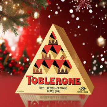 Toblerone 三角 牛奶巧克力 黑巧克力礼盒304g分享装 休闲零食 元旦
