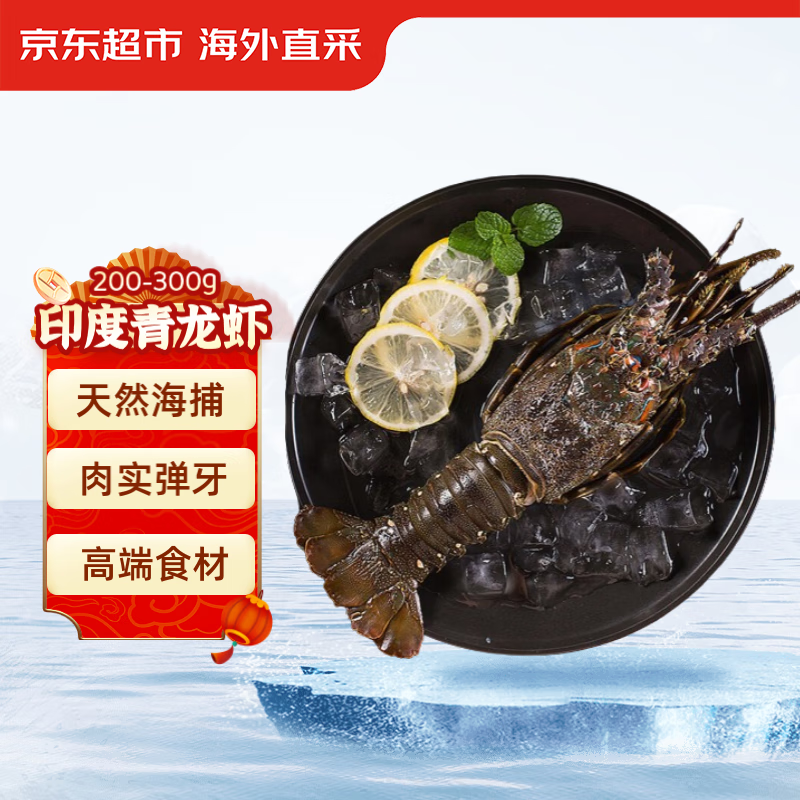 京东超市 冷冻青龙虾/小青龙 200-300g/只 盒装 高端海鲜食材 76.81元（需买2件，需用券）