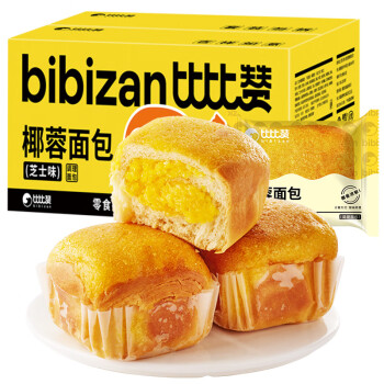 bi bi zan 比比赞 比赞（BIBIZAN）芝士味椰蓉夹心面包300g/箱 早餐糕点心年货代餐休闲零食品小吃