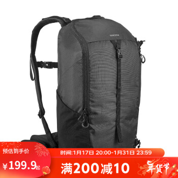 DECATHLON 迪卡侬 双肩背包登山户外徒步旅行透气防泼水轻盈MH100曜石黑20L4335960