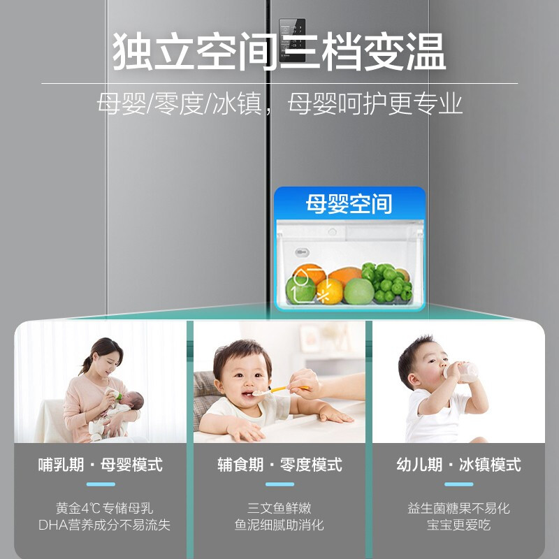 Haier 海尔 冰洗套装 海尔465L大容量四开门冰箱BCD-465WGHTDE9S9+洗烘一体机XQG100-HB106C（附件仅展示） 4998.9元