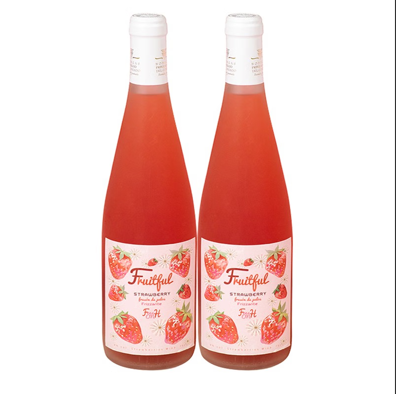 馥果 plus：馥果西班牙原瓶进口草莓起泡酒 750ml 双支 券后148元
