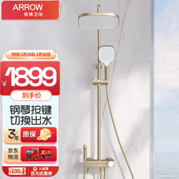 ARROW 箭牌卫浴 AE34110HMB 恒温自洁四功能花酒 黑色