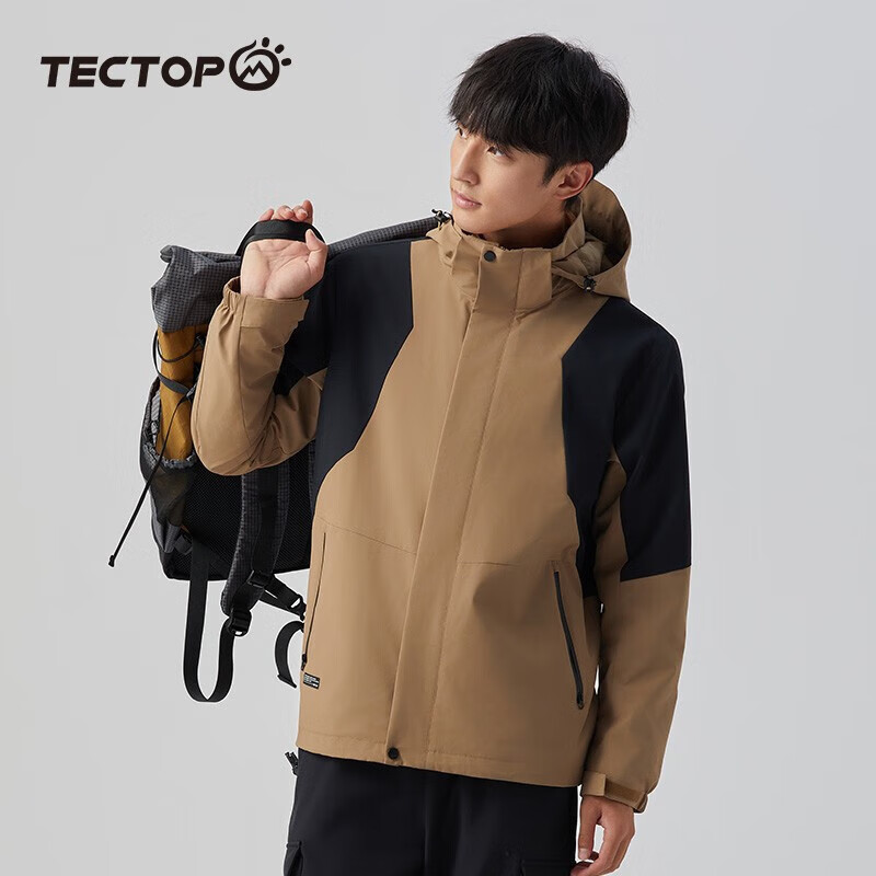 TECTOP 探拓 2023新品户外冲锋衣女三合一可拆卸外套男秋冬登山服 294元