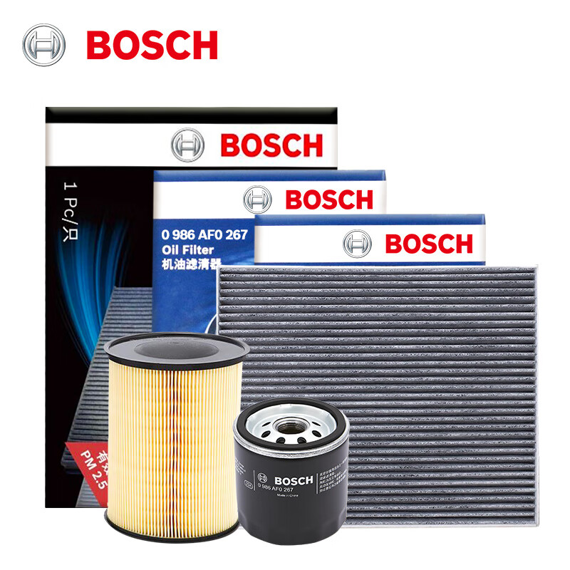 BOSCH 博世 三滤套装空调滤芯+空气滤芯+机油滤芯/滤清器(适用于福特福克斯/福睿斯/翼虎) 券后104.3元