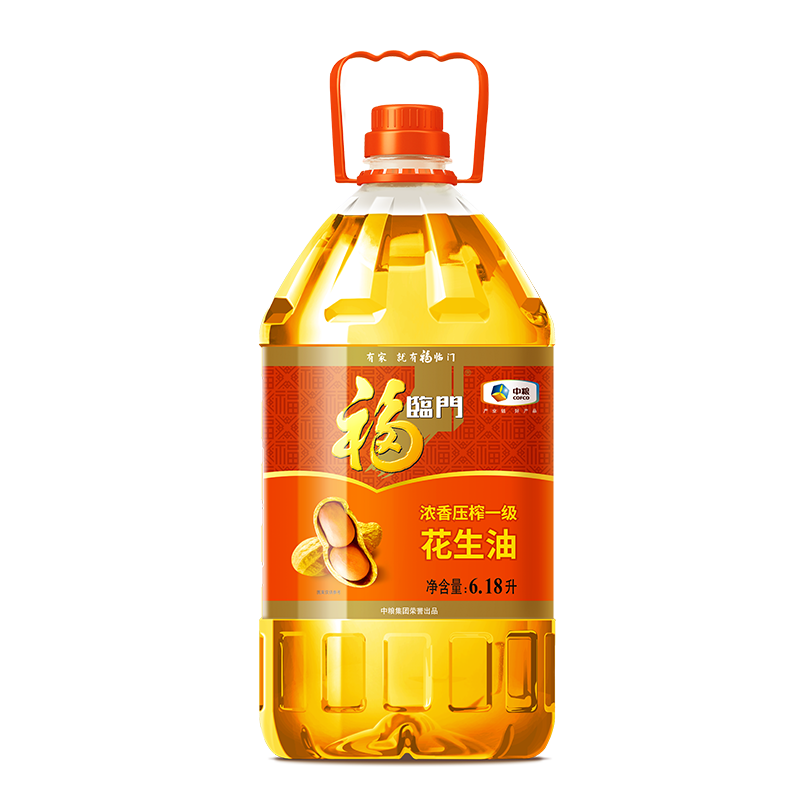 京东百亿补贴:福临门 食用油 浓香压榨一级 花生油6.18L 中粮出品 105.90元包邮