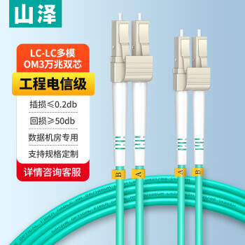 SAMZHE 山泽 光纤跳线 电信级万兆LC-LC多模双芯OM3-300 低烟无卤 入户光纤线 收发器尾纤 5米G3-LCLC05