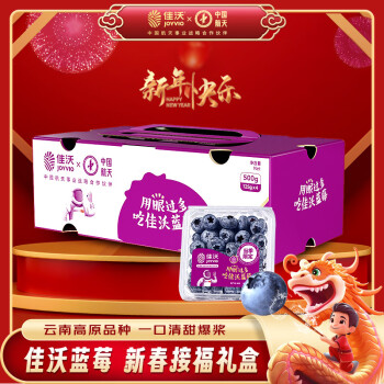 JOYVIO 佳沃 蓝莓 单果果径14mm+ 125g 礼盒装 上海可用，其他地区自辨