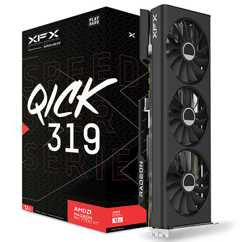 XFX 讯景 AMD RADEON RX 7700 XT 12GB 海外版 显卡 3399元