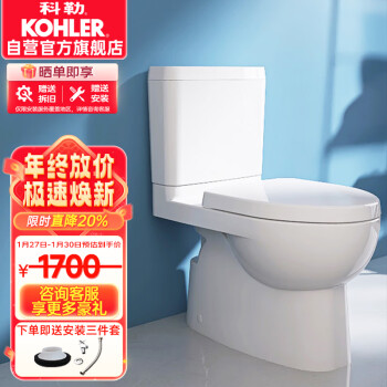 KOHLER 科勒 齐悦系列 K-22747T-S-0 分体式马桶 400mm坑距